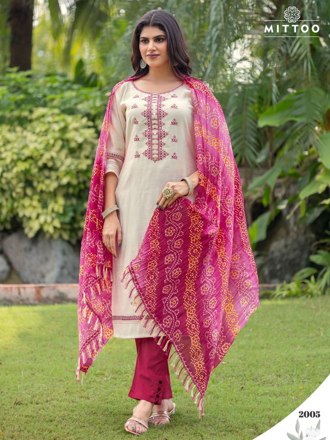 Aaradhna By Mittoo Viscose Kurti With Bottom Dupatta Wholesale Shop In Surat
